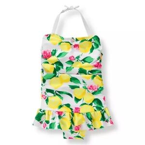 Janie and Jack Lemon and Flower Print Swimsuit One Piece Girl's 18 to 24 months